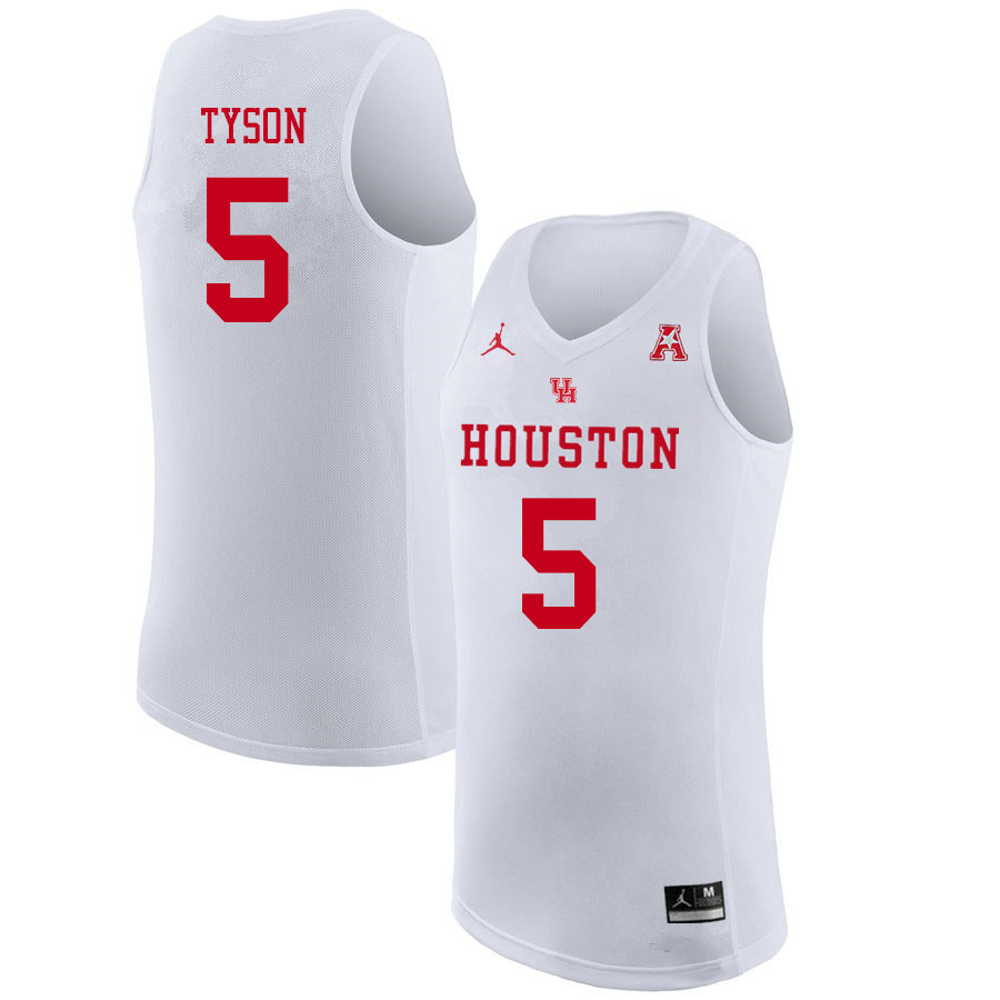 Jordan Brand Youth #5 Cameron Tyson Houston Cougars College Basketball Jerseys Sale-White